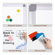 Comix Magnetic Whiteboard, 48 x 36 in, Wall Mounted Dry Erase Board with Aluminum Frame and Pen Tray, WB9012