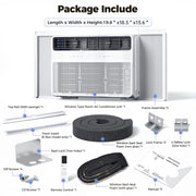 TASKBAY 12000 BTU Window Air Conditioner, 4-in-1 Cooling Unit with Washable Mesh Filter, White, WAC004