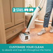 Kenmore SM2060 S200 Series Steam Mop, Lightweight, Quick-Heating, 2 Modes, Includes Scrub Brush and 2 Washable Microfiber Pads, White