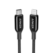 Anker A8843 6 ft Powerline III USB C Nylon Braided Lightning Fast Charging Cable, Black