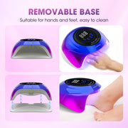 HOOICB UV LED Nail Lamp, 268W Nail Dryer with 57 LED Beads, 4 Timer Settings, Automatic Infrared Sensor, Colorful Design