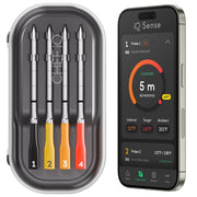 CHEF iQ Sense Smart Wireless Meat Thermometer with 5 Sensors, 4 Ultra-Thin Probes, WiFi Unlimited Range, 1000F Heat Resistant, Gen 3 CQ60-4C-Z1-E