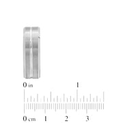 Brilliance Fine Jewelry Men's Tungsten 8MM Grooved Comfort, Silver, 12