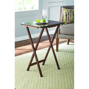 Mainstays PMTB01912-05 (2-Pack) Folding TV Tray Table Set in Walnut 19 x 15 x 26 inch