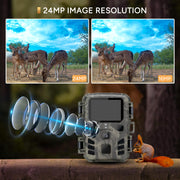 SuntekCam HC-Mini301-D 24MP 1080P Mini Game Trail Camera 4 Pack with 32G Micro SD Card, Mini301-4Pack