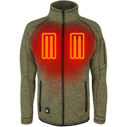 ActionHeat Men's 5V Battery Heated Sweater Jacket, Tri-Zone Heating, 6000mAh Rechargeable Battery, Olive Green, XXL