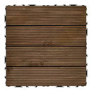 Achim OutdoorZ Interlocking 12-Inch Deck Tiles, Royal Mahogany, 27 Tiles Covering 27 Sq Ft
