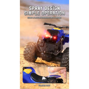 HNH 1:16 Scale RC Monster Truck, All-Terrain Off-Road Vehicle with Dual Rechargeable Batteries, Multi-Color Lights, Spray Function, Anti-Collision Bumpers, 2.4GHz Remote Control