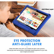Callsky Kids Tablet, 10.1 Inch IPS HD Display, Android 15, Octa-Core Processor, 12GB RAM, 64GB Storage, Protective Case, Green