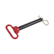 Koch Industries Steel Hitch Pin, Forged Heat-Treated Steel, Red Vinyl Coated Handle, 1.25 in Diameter, 8.5 in Length, Powder-Coated Black Finish, 4011823