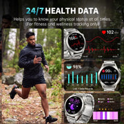 Tickland Smart Watch for Men(Answer/Dial Calls) 1.43 AMOLED/100 Sports Modes 5ATM Waterproof Fitness Watch with Fitness Tracking Fits for Android and iOS Smartwatch Silver Steel