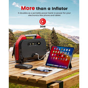 ETENWOLF Cordless Tire Inflator Portable Air Compressor 160 PSI with 15600 mAh Battery, Digital Display, LED Light, Red, S6SE