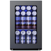 SIMZLIFE WC-6B Mini Beverage Refrigerator and Wine Cooler with Glass Door, Black, 6 Bottles and 24 Cans Capacity