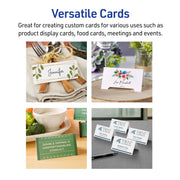 Avery Tent Cards, Large Embossed Border, Heavyweight Matte White Cardstock, 3.5 x 11 in, 50 Count, 5309
