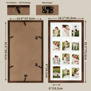 Pic frames Wall Mounted 2-pk brown edge 12 opening 2