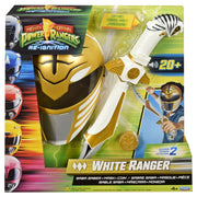 Playmates Toys Mighty Morphin Power Rangers White Ranger Role Play Bundle with Saba Sword, 15+ Sounds, White Ranger Mask, Power Coin