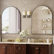 Beautypeak 2509-ALYH-3040-1 Bathroom Wall Vanity Arched Mirror, 30x40 in, Black Aluminum Frame, Shatter-Proof Glass