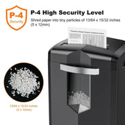 Bonsaii BS12MC 12-Sheet Micro Cut Heavy Duty Paper Shredder W/4.1 Gal Pullout Bin, Black