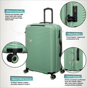 it Luggage 16-3244-08OLS74-W122 Traversed 3-Piece Suitcase Set, Large Hedge Green ABS Hard Shell