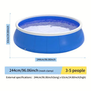 JXXRZ 10x2.5 Ft Large Inflatable Swimming Pool, PVC Backyard Pool for Adults/Kids, Fast Drain Design