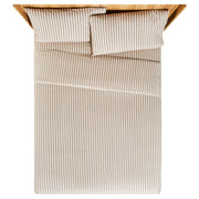 Beautiful Botanical 4-Piece King Sheet Set, 100% Pre-Washed Cotton Percale, 200 Thread Count, Natural Striped