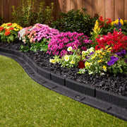 GroundSmart Roman Brick Landscape Edging  4  Black Rubber Garden Edging Border  6 pack
