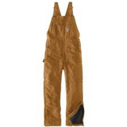 Carhartt Firm Duck Loose-Fit Insulated Bib Overalls for Men - Carhartt Brown - L - Short