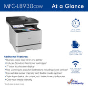 Brother MFC-L8930CDW Color Laser All-in-One Printer, Duplex Print, Scan, Copy, Wireless, Advanced Security