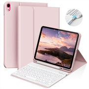 Kenke iPad Keyboard Case with Detachable Bluetooth Keyboard, Pencil Holder, Flip Stand, Pink