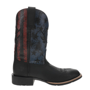 Ariat 10064048 Sport Liberty Antler Western Boots for Men - Black Hippo Print - 11.5M