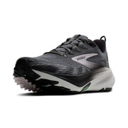 Brooks Ghost Trail Women's Trail Running Shoes, Breathable Nylon Upper, Nitrogen-Infused DNA LOFT v3 Midsole, TrailTack Green Outsole, Poppy Seed Black Pink, Size 9 Medium, 120464-037