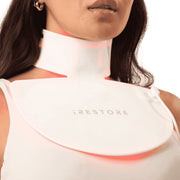 iRestore Illumina LED Neck & Chest Anti Aging Mask, Red and Near-Infrared Light Therapy, 230 Medical Grade LEDs, Adjustable Fit, White