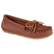 Minnetonka Moccasin Deerskin Kilty Slip-On Shoes for Ladies - Carmel - 7.5M