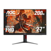AOC 27G4H 27 Inch Full HD Gaming Monitor, IPS Panel, 200Hz Refresh Rate, 1ms MPRT, HDR10, 121% sRGB, Ergonomic Stand, Frameless Design, HDMI 2.0, DisplayPort