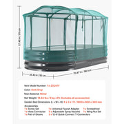 KFFKFF Galvanized Raised Garden Bed Kit with Integrated Automatic Watering System and Protective Mesh Cover, Oval Metal Planter Box, Rust-Resistant Alu-Zinc, Dark Gray, 6 x 3 x 1 ft, YJ-ZZC017