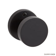 Contemporary Round Knob Solid Brass Dummy Interior Door Set w/ Round Escutcheon - Satin Black