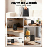 NFTIGB 1500W PTC Space Heater, Portable Ceramic Electric Heater, Black, Compact Desktop Design
