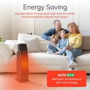 Lasko Ceramic Tower Space Heater, 1500W, 3 Heat Settings, Oscillating, Remote Control, 12-Hour Timer, Black, CT22850