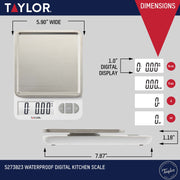 Taylor Precision Products 11lb Digital Kitchen Scale with Removable Stainless Steel Tray, White, 5273821