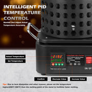 Naipo 5KG Smelting Furnace Kit, 2500W Electric Metal Furnace, 1200C Max Temperature, Grooved Graphite Crucible, Ingot Mold for Melting Gold Silver Copper Aluminum, RR-J2