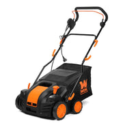 WEN Electric Dethatcher and Scarifier, 16-Inch, 15-Amp, 2-in-1 with Detachable Collection Bag, Black, DT1516