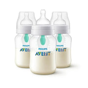 Philips Avent 83273610 3-Pack Anti-Colic Baby Bottles (9 oz.) - white/multi, one size
