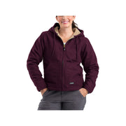 Berne WHJ43PLMR560 Sherpa-Lined Softstone Duck Hooded Jacket for Ladies, 3XL, Plum