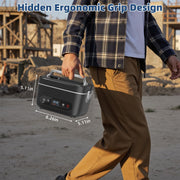 Garsheon Electric Cordless Heated Lunch Box, 24,000mAh Battery, 5.1-Cup Capacity, 5-Side Even Heating, Stainless Steel, Leakproof Design