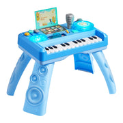 KFFKFF Baby DJ Playset Toddler Activity Toy with 133 Sound Options Recording Feature LED Turntable Blue