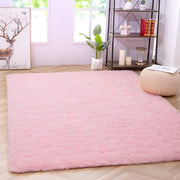 Lochas Luxury Fluffy Area Rug, Ultra Soft High Pile, Non-Slip Rubber Backing, Pink, 6 x 9 ft, HS0029FHO