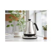 Mecity LCD Display 1200W Quick Heating Electric Kettle, Silver - BPA Free Plastic