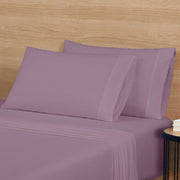 Mainstays MS1501020622W15 Cotton Rich Extra Soft Jersey Bed Sheet Set, Queen, Lilac Bloom, 4 Pieces