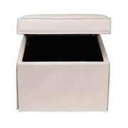 My Texas House Alamo Skirted Ottoman, Taupe Polyester Fabric, Square, Hinged Lid Storage, Indoor Seating