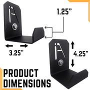 Iron American BENCHROWER01 Multi-Purpose Gym Storage Wall Brackets, Black